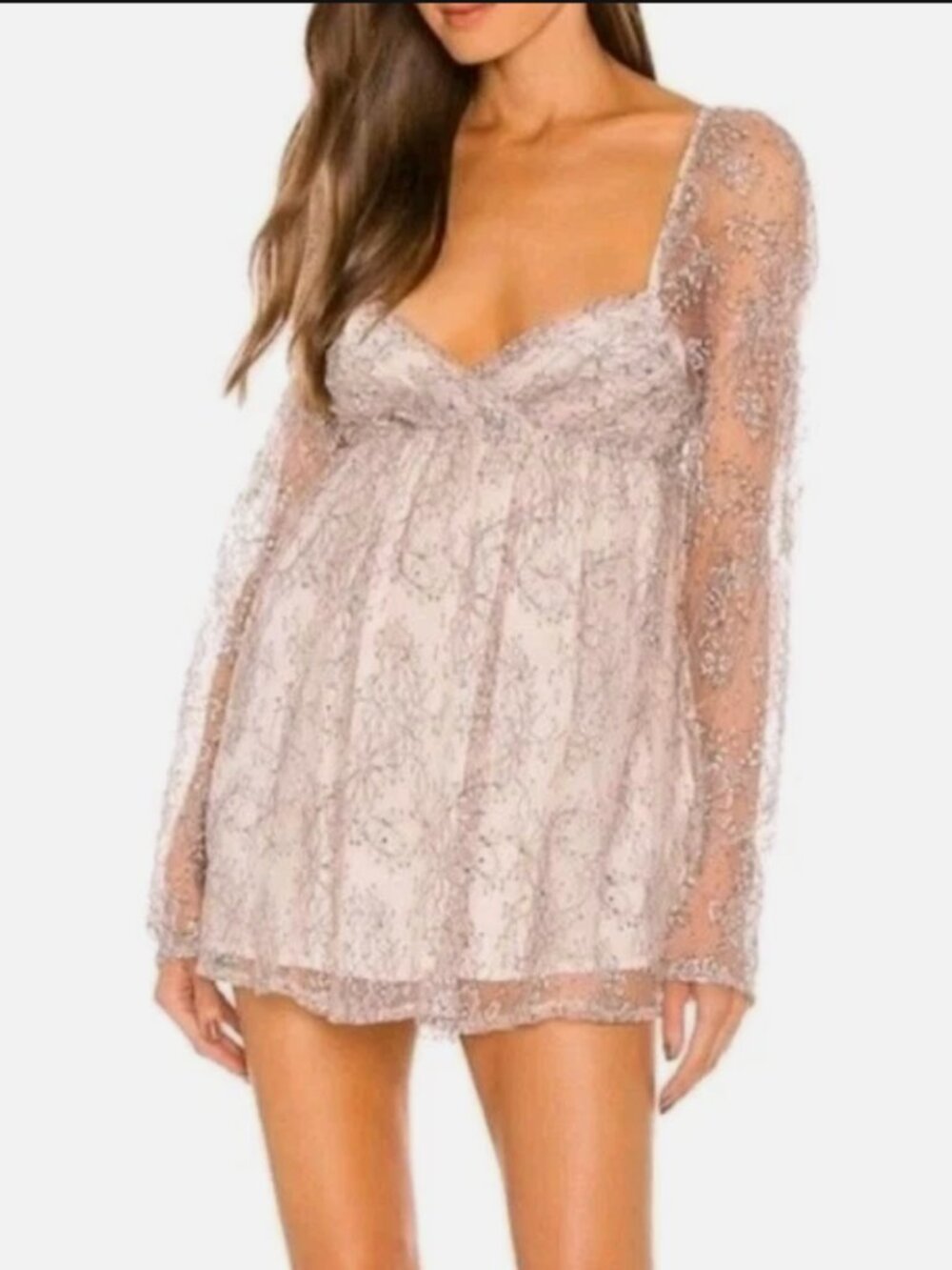 Free People Heavenly Lace Tunic Babydoll Mini Dress/Tunic M